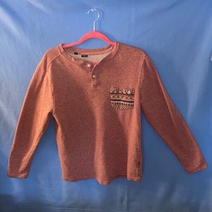 Volcom Medium Beige Long Sleeve T-Shirt with Patterned Pocket